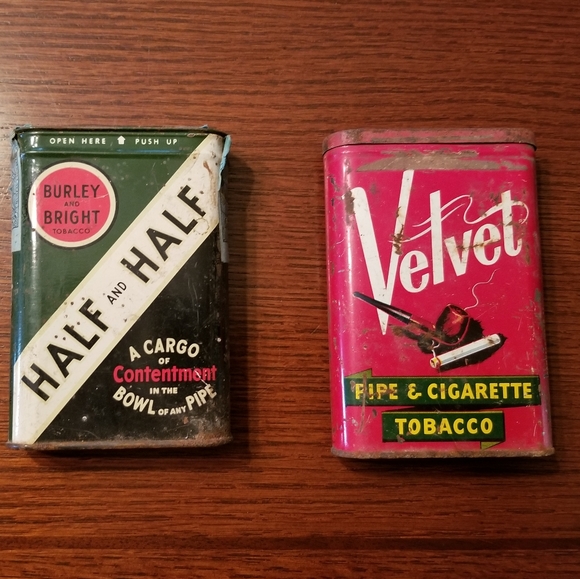 Velvet Other Vintage Velvet And Half And Half Tobacco Tins Poshmark